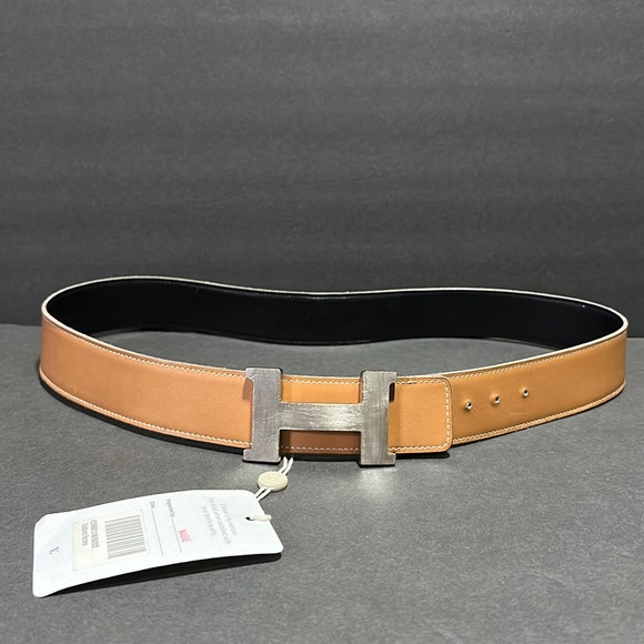 Hermes Accessories Authentic Hermes Reversible Brown Black Leather